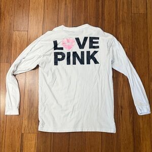 PINK Victoria's Secret White Long Sleeve Tee